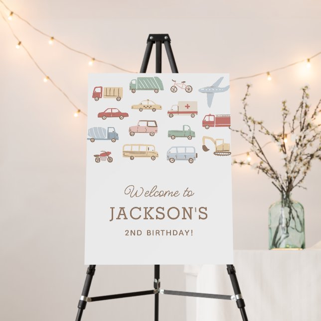 Transportation Birthday Party Welcome Sign (In Situ (Stand))
