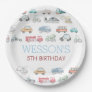 Transportation Birthday sticker, Classic Round Sti Paper Plates