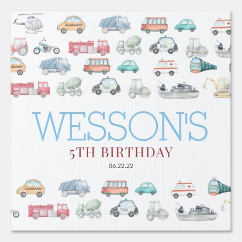 Transportation Birthday Welcome Sign Tapestry