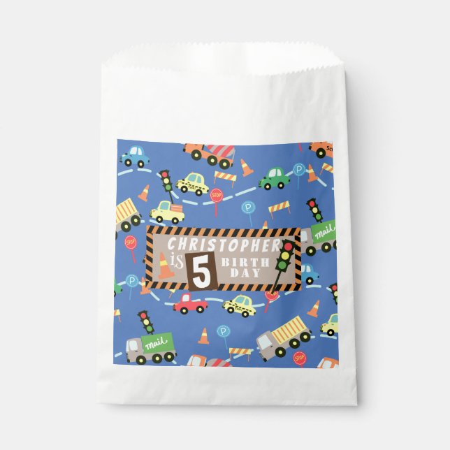 Transportation  Blue Favor Bag (Front)