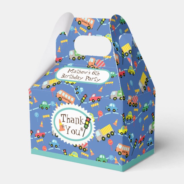 Transportation Blue Favor Box (Front Side)