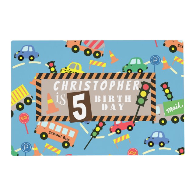 Transportation  Blue Placemat (Front)