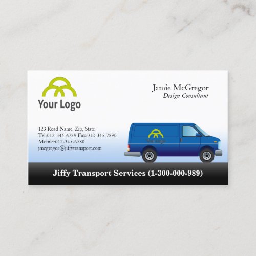 Transportation Blue Van Business Cards