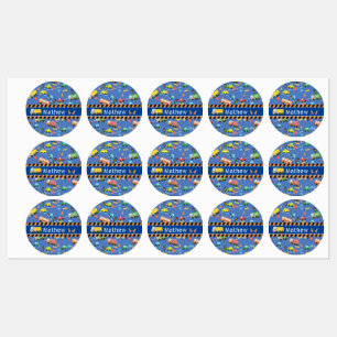 Transportation Boys Blue Kids' Labels