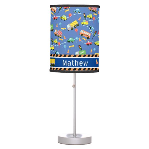 Transportation Boys Blue  Table Lamp