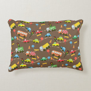 Transportation Boys Brown Accent Pillow