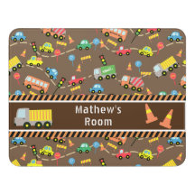 Transportation Boys Brown.  Door Sign