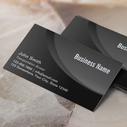 Customizable Modern Black Industrial Transportation Broker Business Card Template