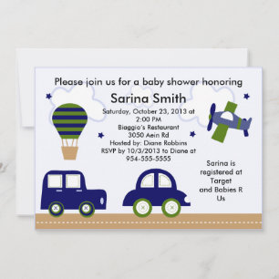 Transportation/Cambridge Baby Shower Invitations