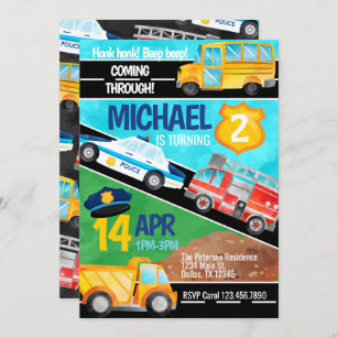 Police Birthday Invitations Zazzle