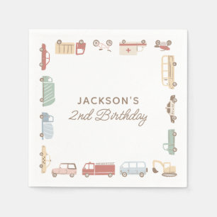 Transportation Cars and Trucks Boy Birthday Party Napkins