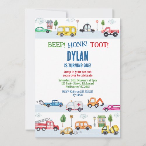 Transportation City Cars and Truck Boy Birthday