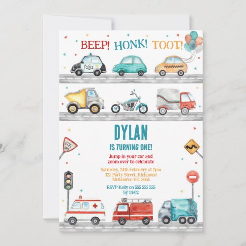 Transportation City Cars and Truck Boy Birthday