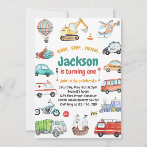 Transportation City Cars and Truck Boy Birthday