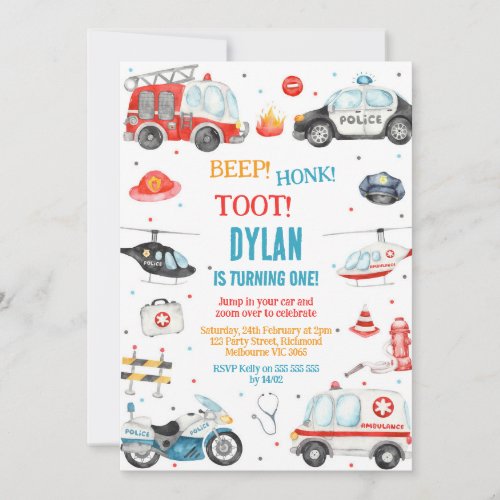 Transportation City Cars and Truck Boy Birthday