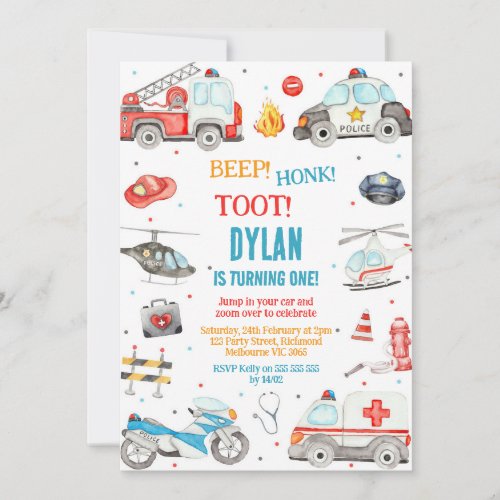 Transportation City Cars and Truck Boy Birthday