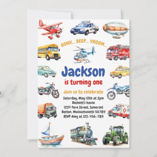 Transportation City Cars and Truck Boy Birthday