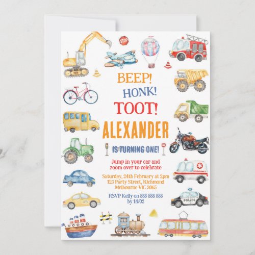 Transportation City Cars and Truck Boy Birthday