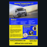 Transportation Company Flyer<br><div class="desc">This flyer is for a transportation company that transports people or supplies for companies.  Yellow can be changed to another color if needed.</div>