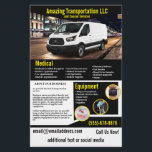Transportation Company Flyer<br><div class="desc">This flyer is for a transportation company that transports people or supplies for companies.  Yellow can be changed to another color if needed.</div>