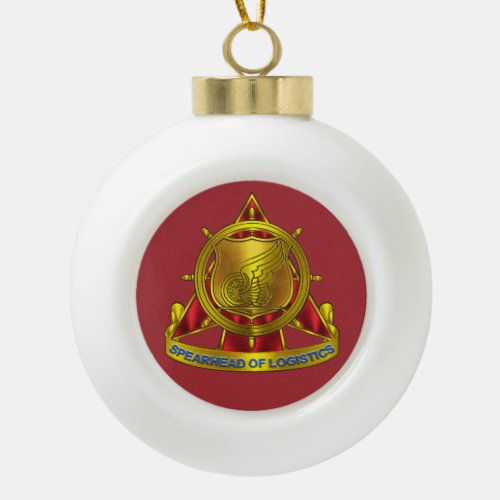 Transportation Corps   Ceramic Ball Christmas Ornament