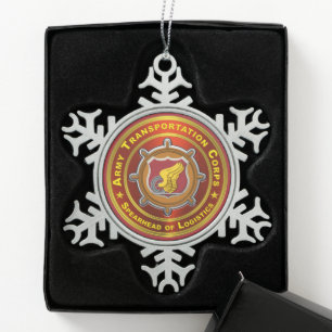 Transportation Corps   Snowflake Pewter Christmas Ornament