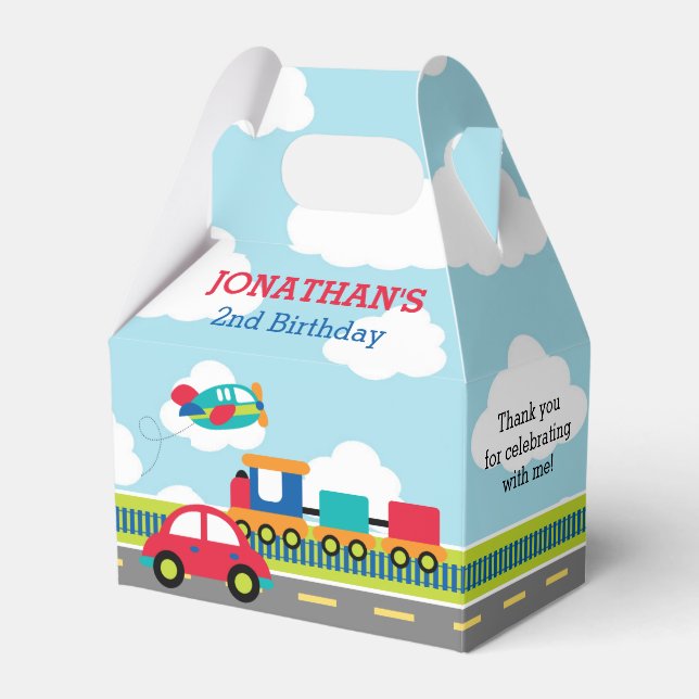 Transportation Favor Box (Boys Birthday) (Front Side)