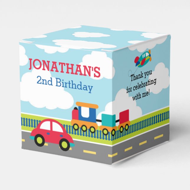 Transportation Favor Box (Boys Birthday Favors) (Front Side)