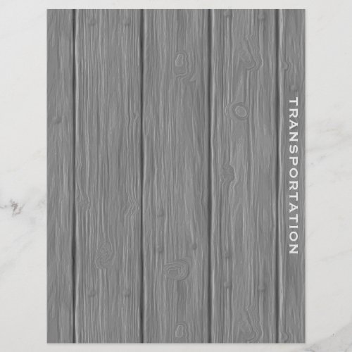 Transportation  Guest Info Divider  Wooden Plank