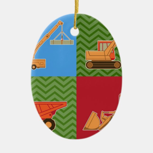 Transportation Heavy Equipment - Collage Ceramic Ornament (Front)