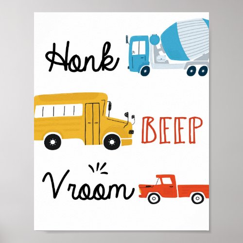 Transportation Honk Beep Vroom Poster