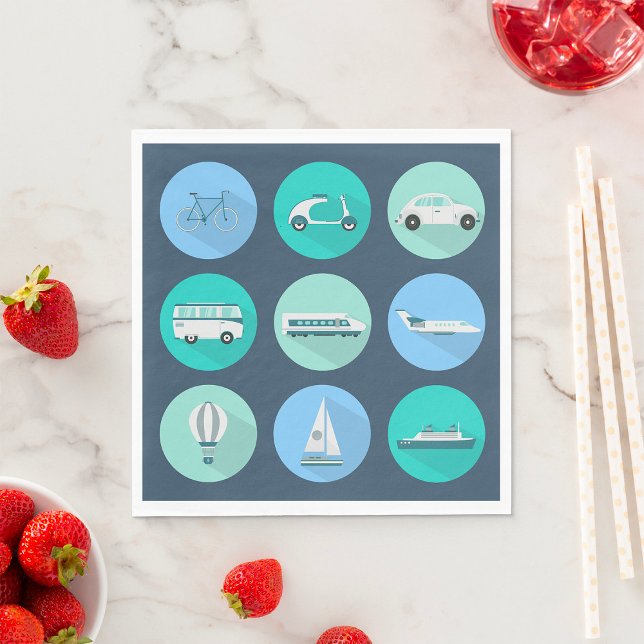 Transportation Icons Vehicles Napkins (Creator Uploaded)