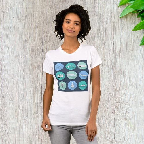 Transportation Icons Vehicles T_Shirt