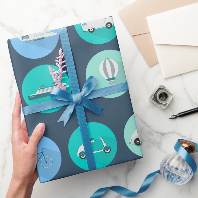 Transportation Icons Wrapping Paper (Creator Uploaded)