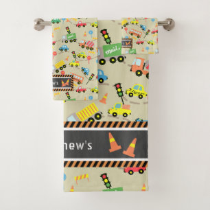 Transportation Kids Brown. Wash Cloth