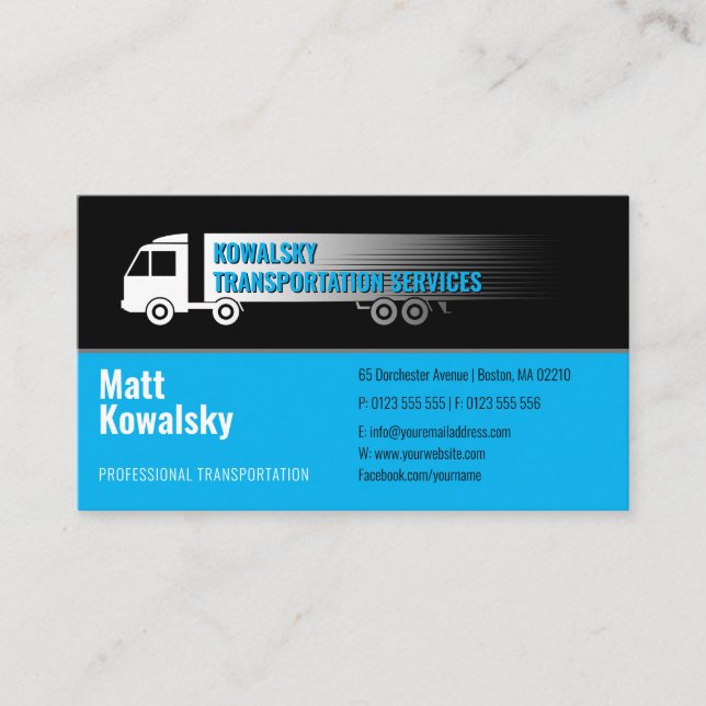 Transportation & Logistic | Truck Business Card (Front)