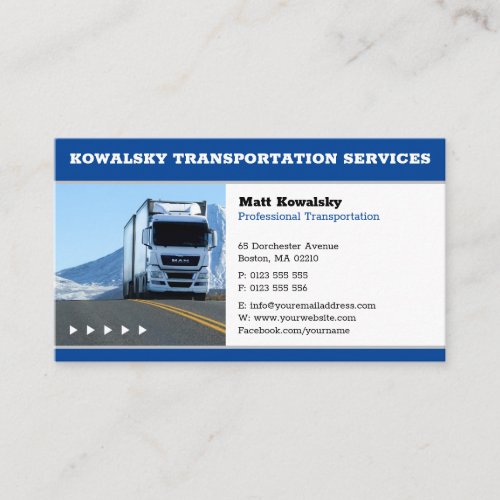 Transportation  Logistic  Truck Business Card