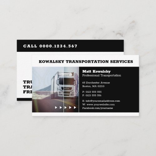 Transportation  Logistic  Truck Business Card