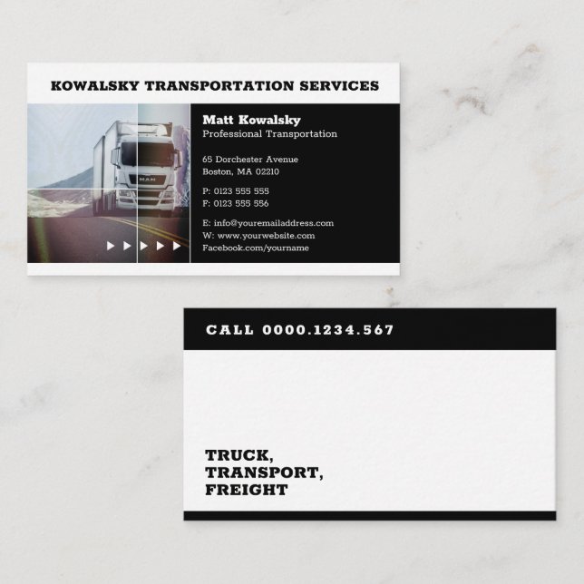 Transportation & Logistic | Truck Business Card (Front/Back)