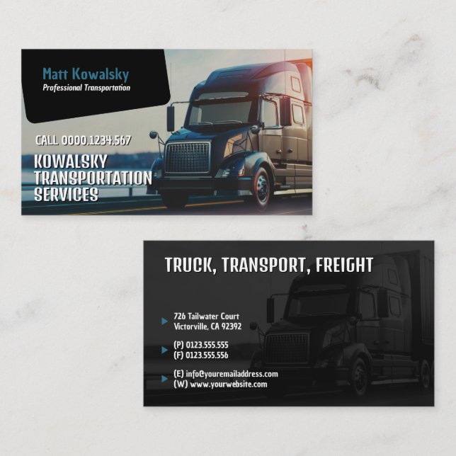 Transportation & Logistic | Truck Business Card (Front/Back)