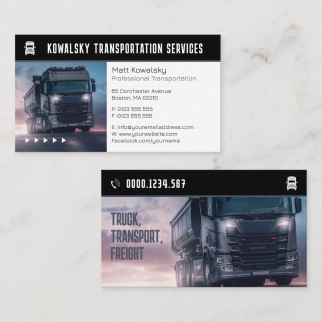 Transportation & Logistic | Truck Business Card (Front/Back)