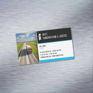 Transportation & Logistic Truck Business Card Magnet