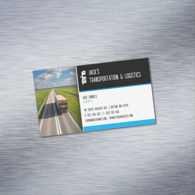 Transportation & Logistic | Truck Business Card Magnet (In Situ)