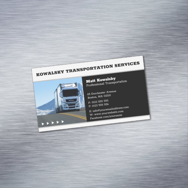 Transportation & Logistic | Truck Business Card Magnet (In Situ)