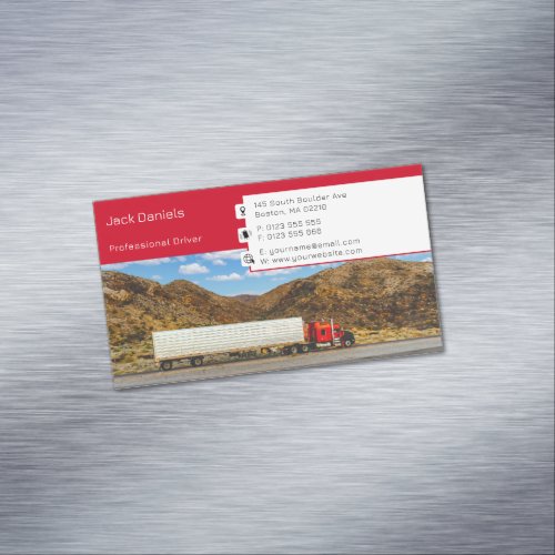 Transportation  Logistic  Truck Train Business Card Magnet