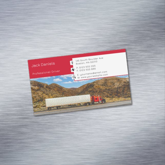 Transportation & Logistic | Truck Train Business Card Magnet (In Situ)
