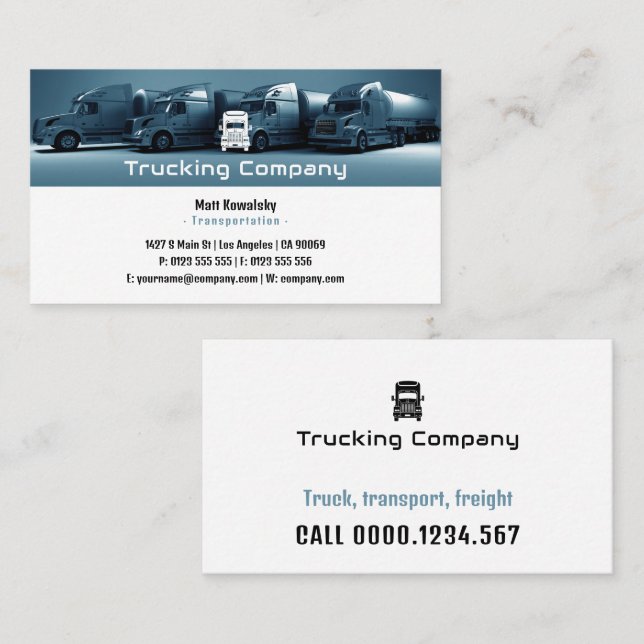 Transportation & Logistic | Trucks Business Card (Front/Back)