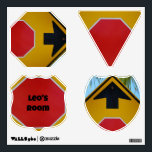 Transportation Pop Art Red Yellow and Black Wall Decal<br><div class="desc">These modern pop art wall decals in the shapes of traffic signs with red stop signs and black arrows on caution yellow backgrounds will add a fun bright accent to any boy's room or man cave. These wall decals combines the shape of a "Stop Ahead" warning sign with the color...</div>