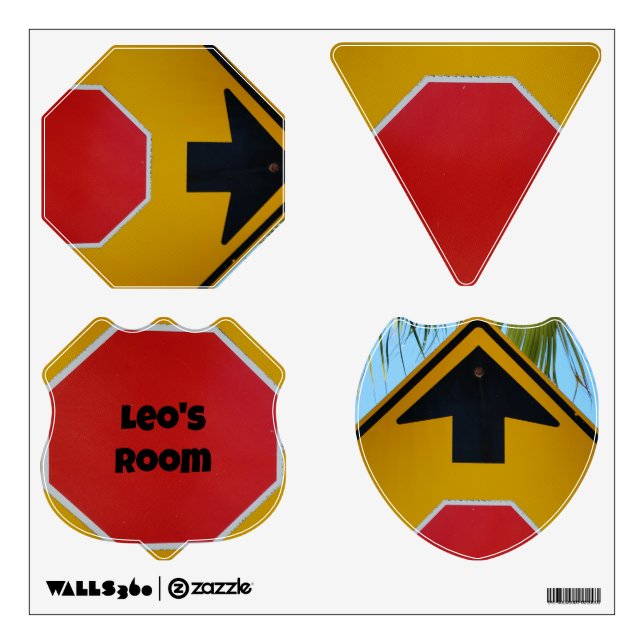 Transportation Pop Art Red Yellow and Black Wall Decal (Front)