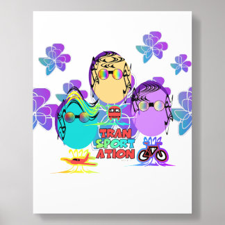 Transportation Purple Floral Acrylic Photo Tile